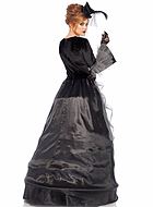 Mina Harker from Dracula, costume dress, satin, ruffles, wrinkled mesh, velvet
